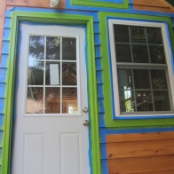 After staining the cedar, painting the window trim