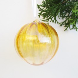 golden yellow blown glass ornament